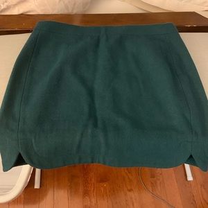 Hunter green wool skirt- jcrew
